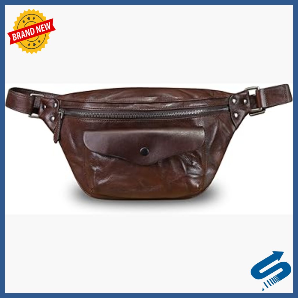 Genuine Leather Fanny Pack Crossbody Bag Waist Chest Purse Unisex